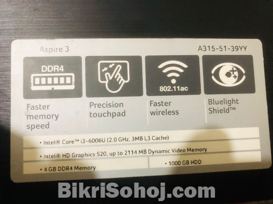 Acer i3 6gen Laptop – Smooth Performance & Fresh Look